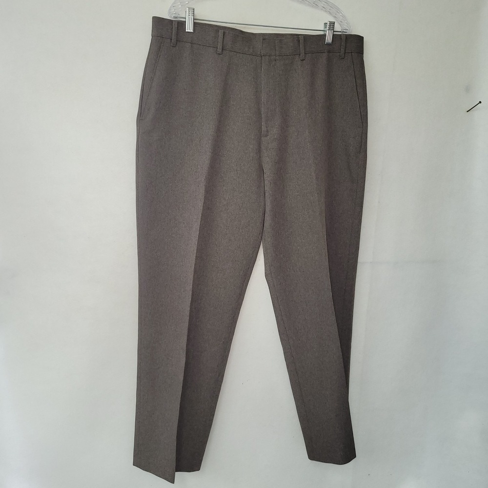 Action Slacks Levi Strauss Men Flat Front Brown Polyester Pants‎ 40 x 30 Vintage